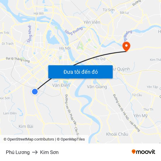 Phú Lương to Kim Sơn map