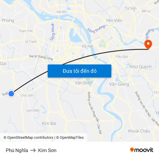 Phú Nghĩa to Kim Sơn map