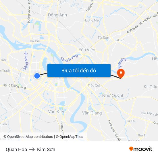 Quan Hoa to Kim Sơn map