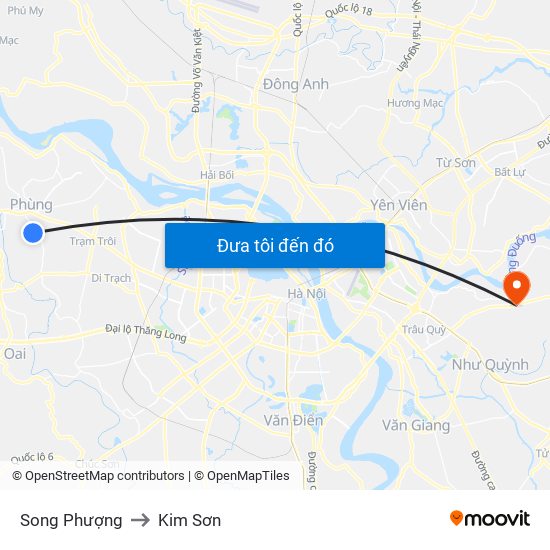 Song Phượng to Kim Sơn map