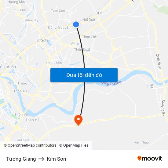 Tương Giang to Kim Sơn map