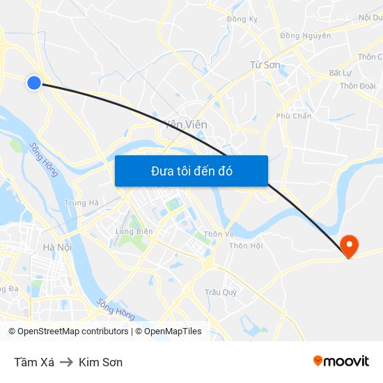 Tầm Xá to Kim Sơn map