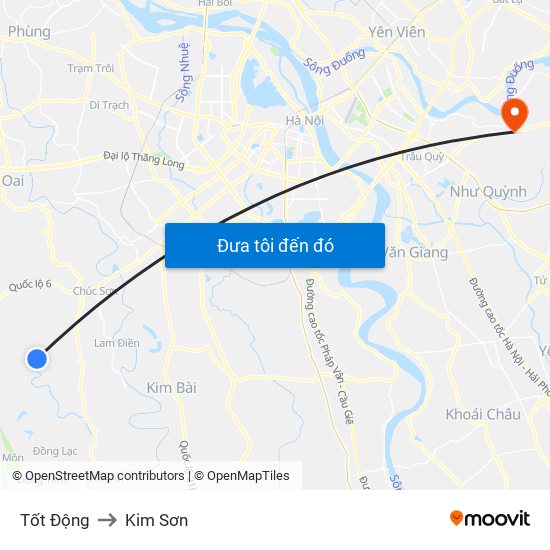 Tốt Động to Kim Sơn map