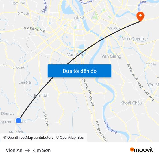 Viên An to Kim Sơn map