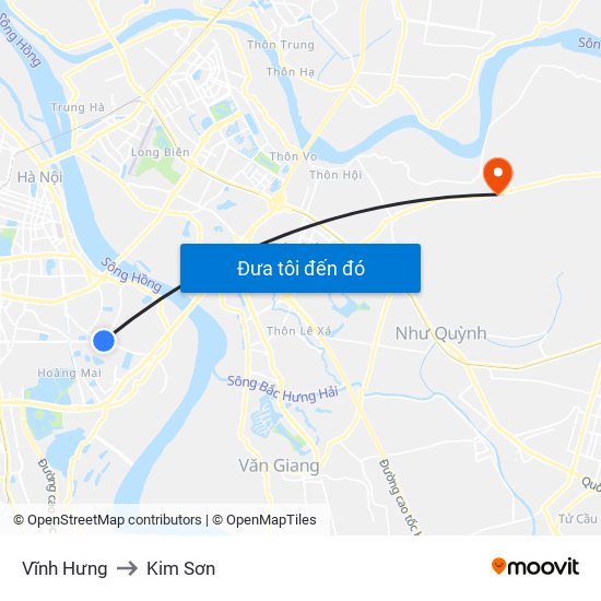 Vĩnh Hưng to Kim Sơn map