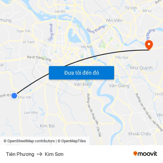 Tiên Phương to Kim Sơn map