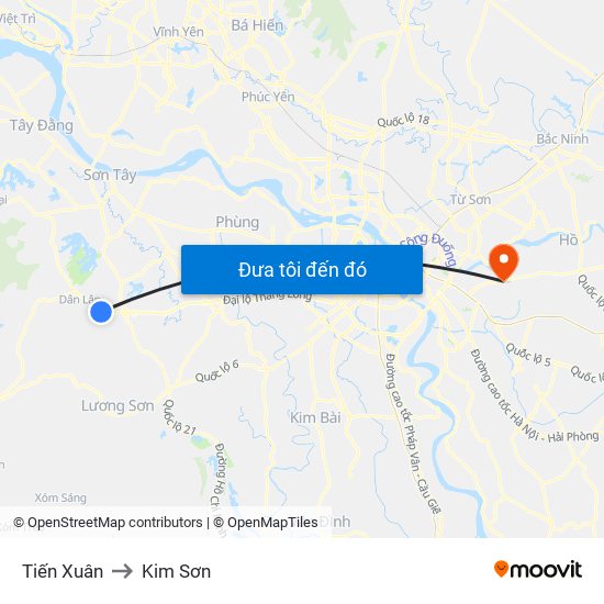 Tiến Xuân to Kim Sơn map