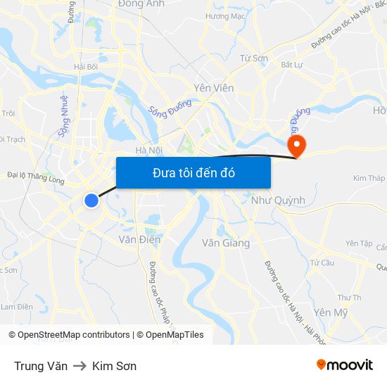 Trung Văn to Kim Sơn map