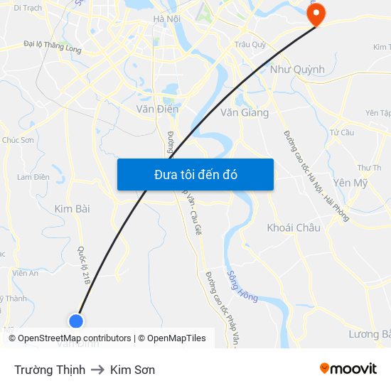 Trường Thịnh to Kim Sơn map