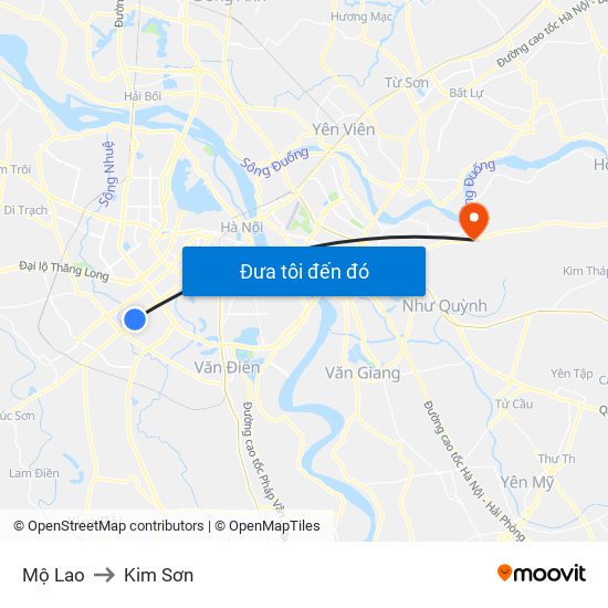 Mộ Lao to Kim Sơn map