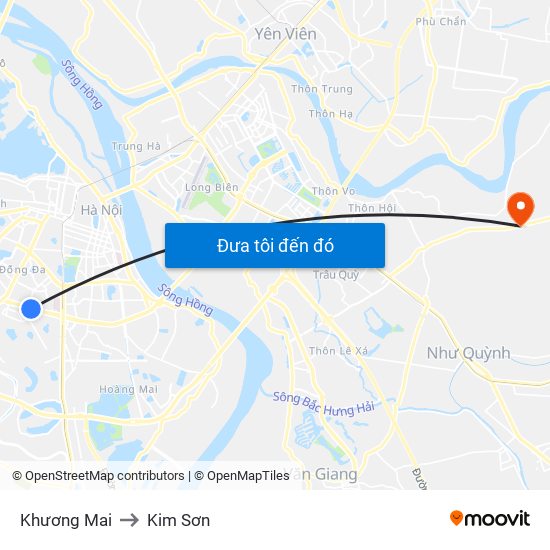 Khương Mai to Kim Sơn map