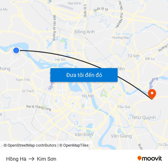 Hồng Hà to Kim Sơn map