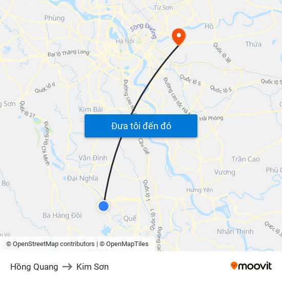 Hồng Quang to Kim Sơn map