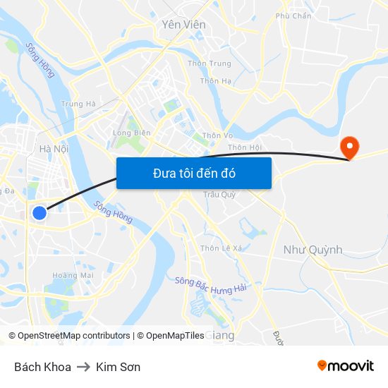 Bách Khoa to Kim Sơn map