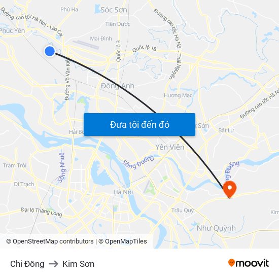 Chi Đông to Kim Sơn map