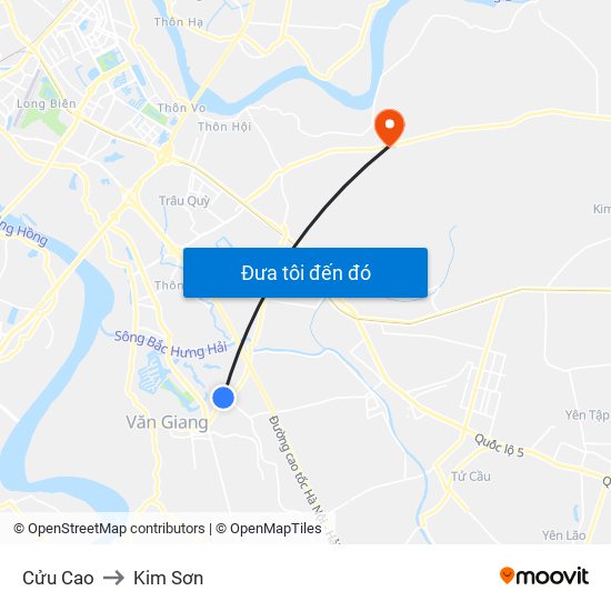 Cửu Cao to Kim Sơn map