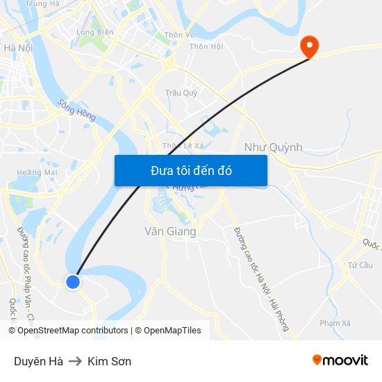 Duyên Hà to Kim Sơn map