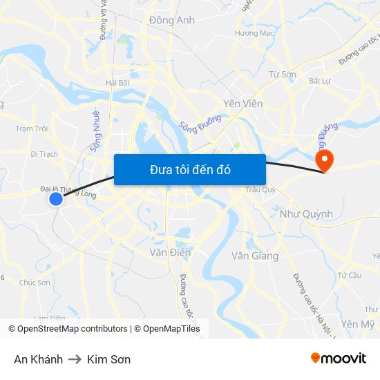 An Khánh to Kim Sơn map