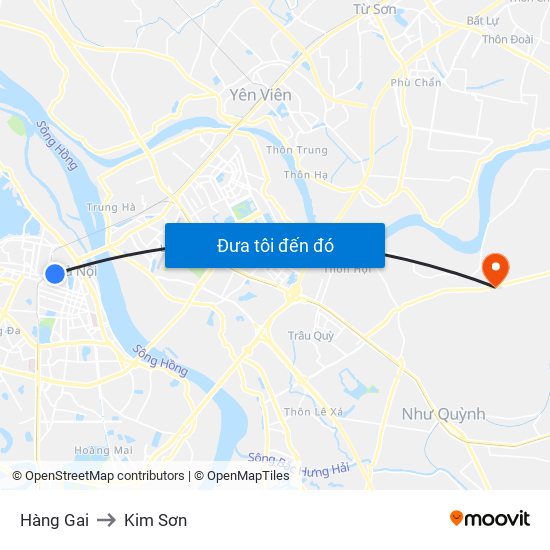 Hàng Gai to Kim Sơn map