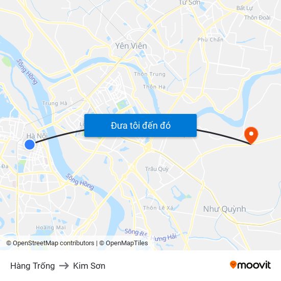 Hàng Trống to Kim Sơn map