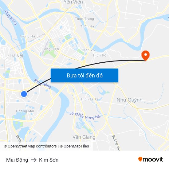 Mai Động to Kim Sơn map