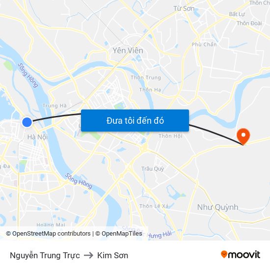 Nguyễn Trung Trực to Kim Sơn map