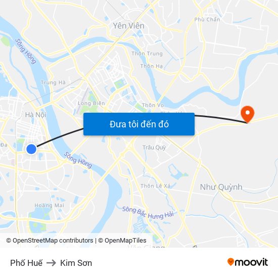 Phố Huế to Kim Sơn map