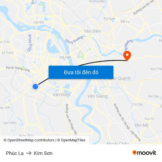 Phúc La to Kim Sơn map