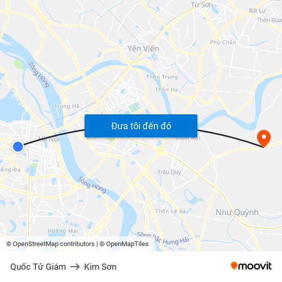 Quốc Tử Giám to Kim Sơn map