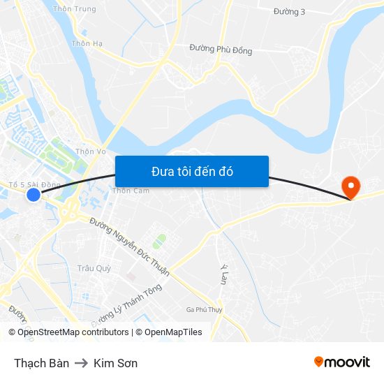 Thạch Bàn to Kim Sơn map