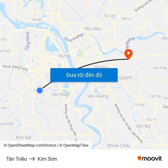 Tân Triều to Kim Sơn map