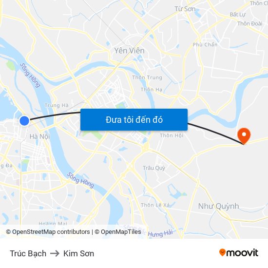 Trúc Bạch to Kim Sơn map