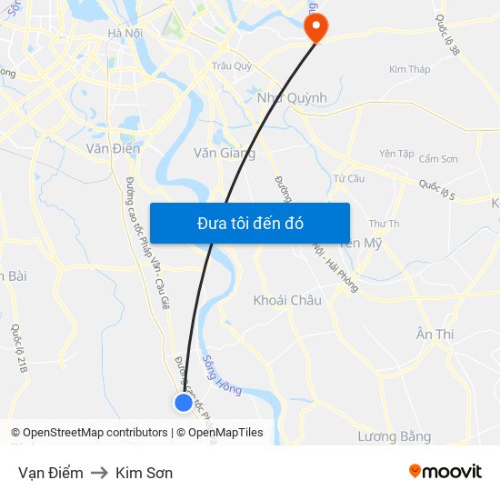 Vạn Điểm to Kim Sơn map
