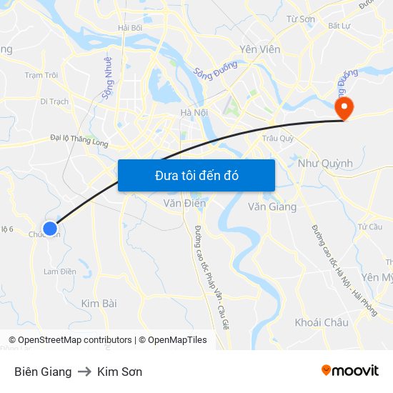 Biên Giang to Kim Sơn map