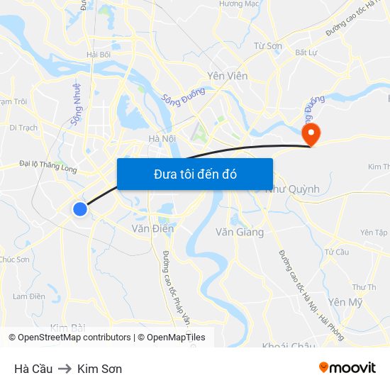 Hà Cầu to Kim Sơn map