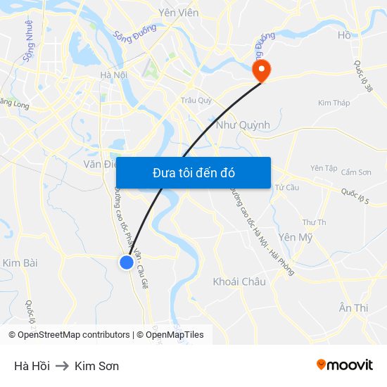 Hà Hồi to Kim Sơn map