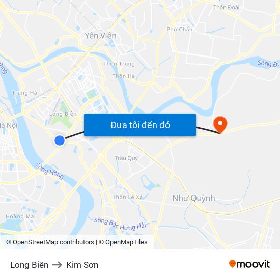 Long Biên to Kim Sơn map