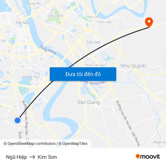 Ngũ Hiệp to Kim Sơn map