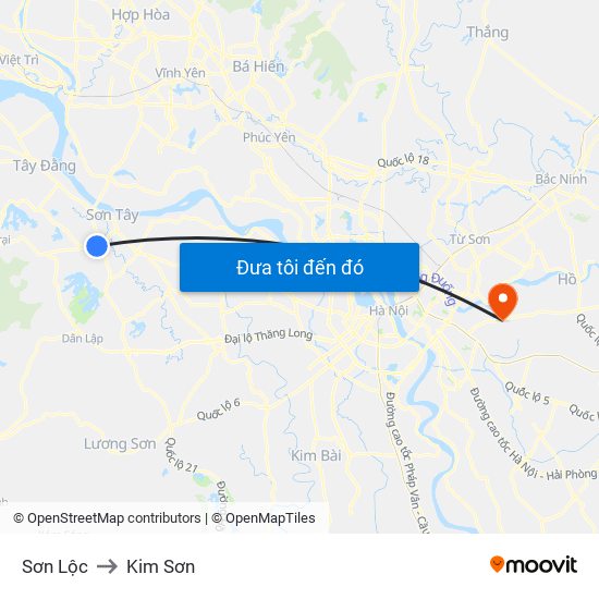 Sơn Lộc to Kim Sơn map