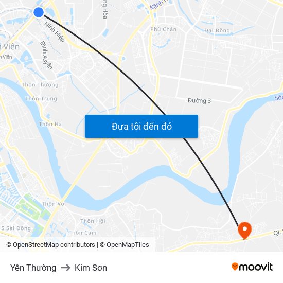 Yên Thường to Kim Sơn map