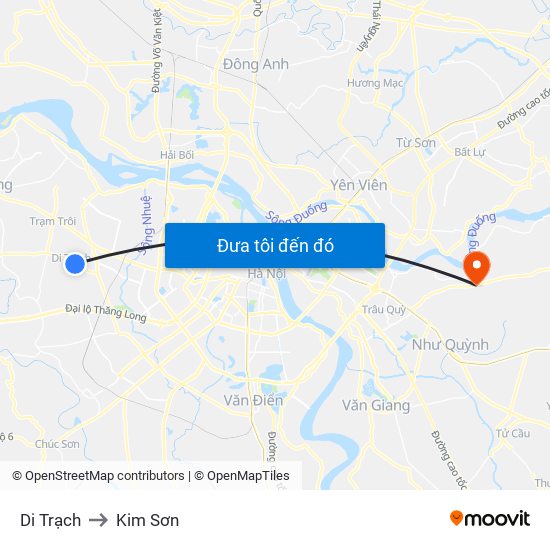 Di Trạch to Kim Sơn map