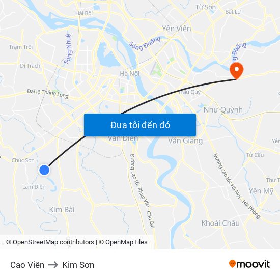 Cao Viên to Kim Sơn map