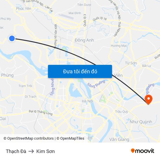 Thạch Đà to Kim Sơn map