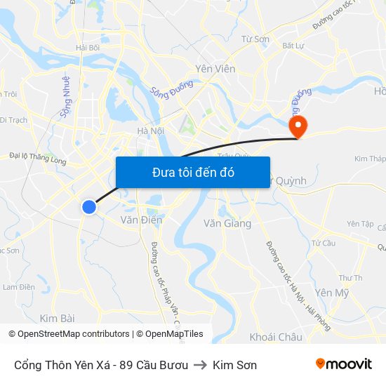 Cổng Thôn Yên Xá - 89 Cầu Bươu to Kim Sơn map