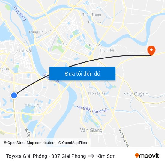 Toyota Giải Phóng - 807 Giải Phóng to Kim Sơn map