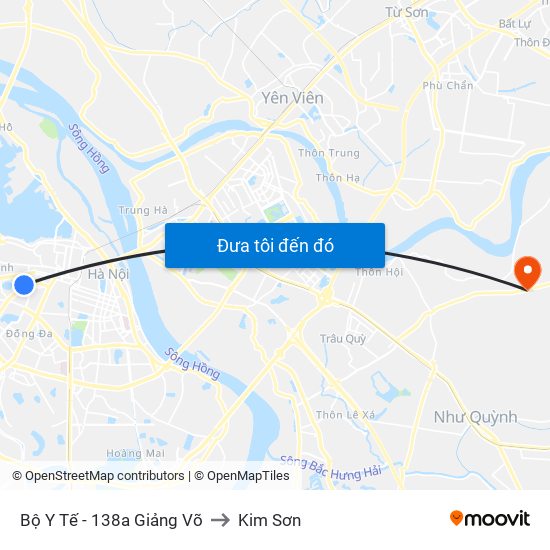 Bộ Y Tế - 138a Giảng Võ to Kim Sơn map