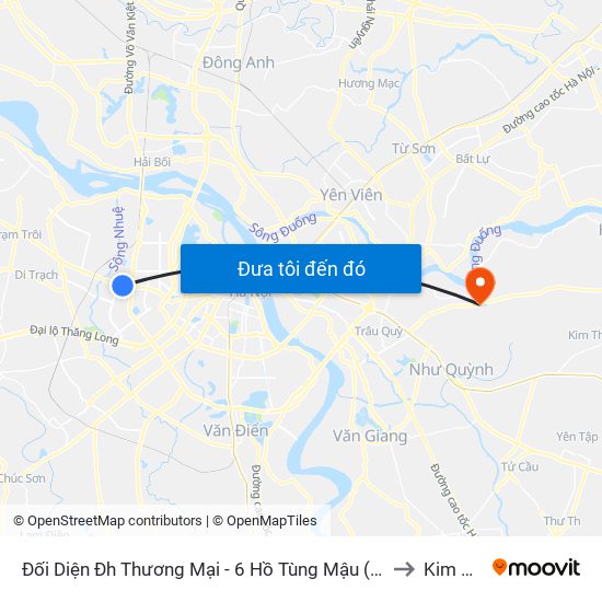 Đối Diện Đh Thương Mại - 6 Hồ Tùng Mậu (Cột Sau) to Kim Sơn map