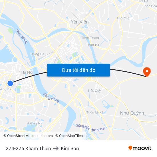 274-276 Khâm Thiên to Kim Sơn map