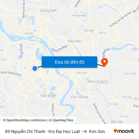89 Nguyễn Chí Thanh - Ktx Đại Học Luật to Kim Sơn map