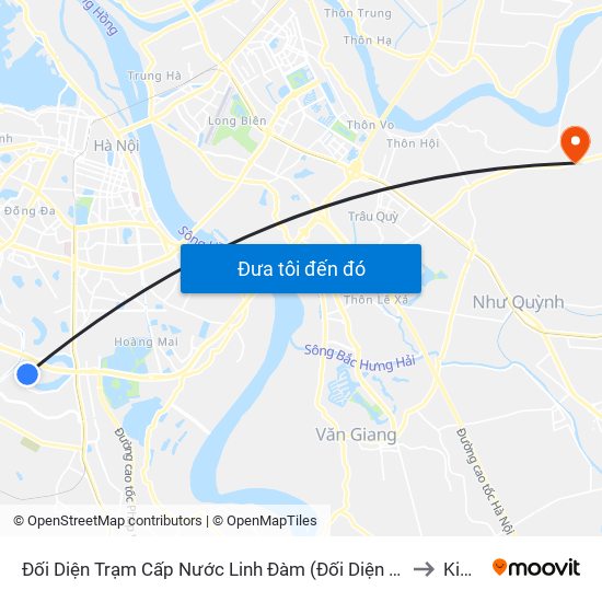 Đối Diện Trạm Cấp Nước Linh Đàm (Đối Diện Chung Cư Hh1c) - Nguyễn Hữu Thọ to Kim Sơn map